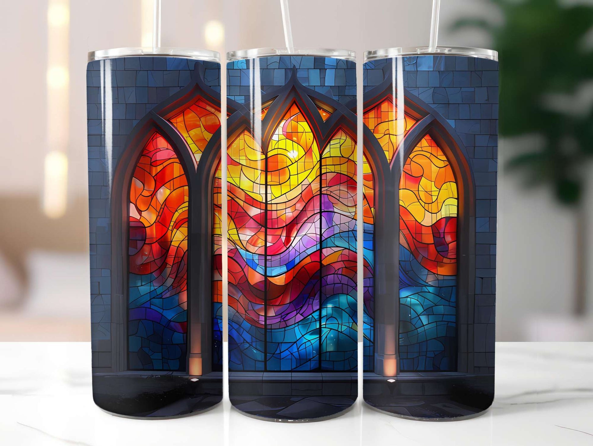 Stained Glass Summer 4 Tumbler Wrap - CraftNest - Digital Crafting and Art