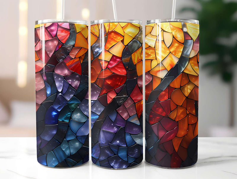 Stained Glass Summer 1 Tumbler Wrap - CraftNest - Digital Crafting and Art