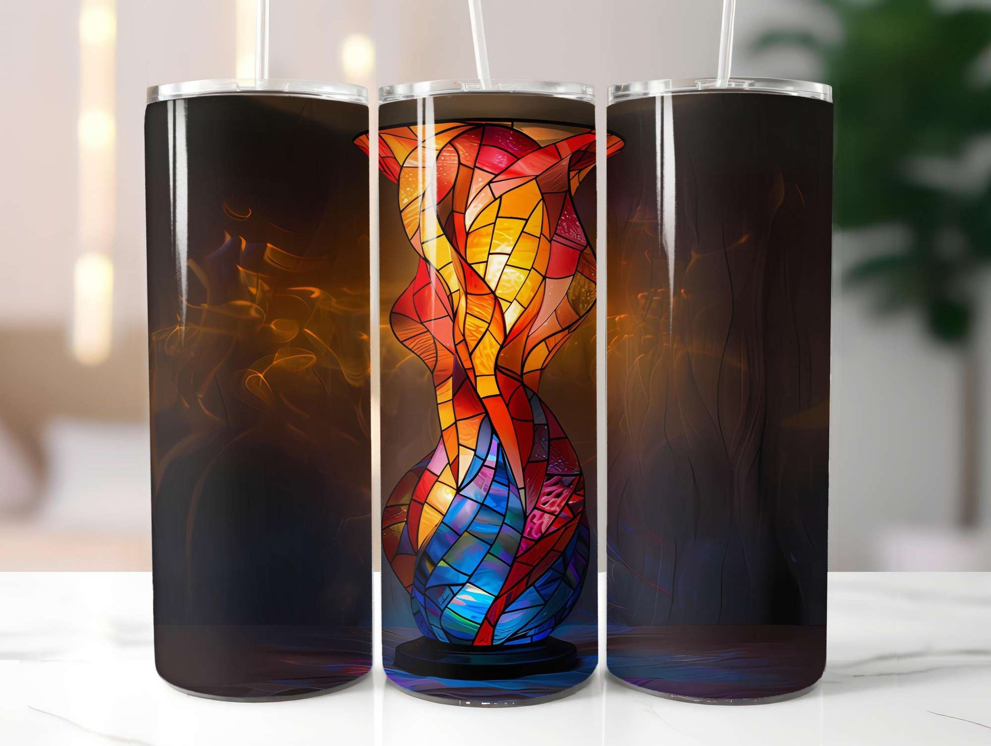 Stained Glass Summer 3 Tumbler Wrap - CraftNest - Digital Crafting and Art