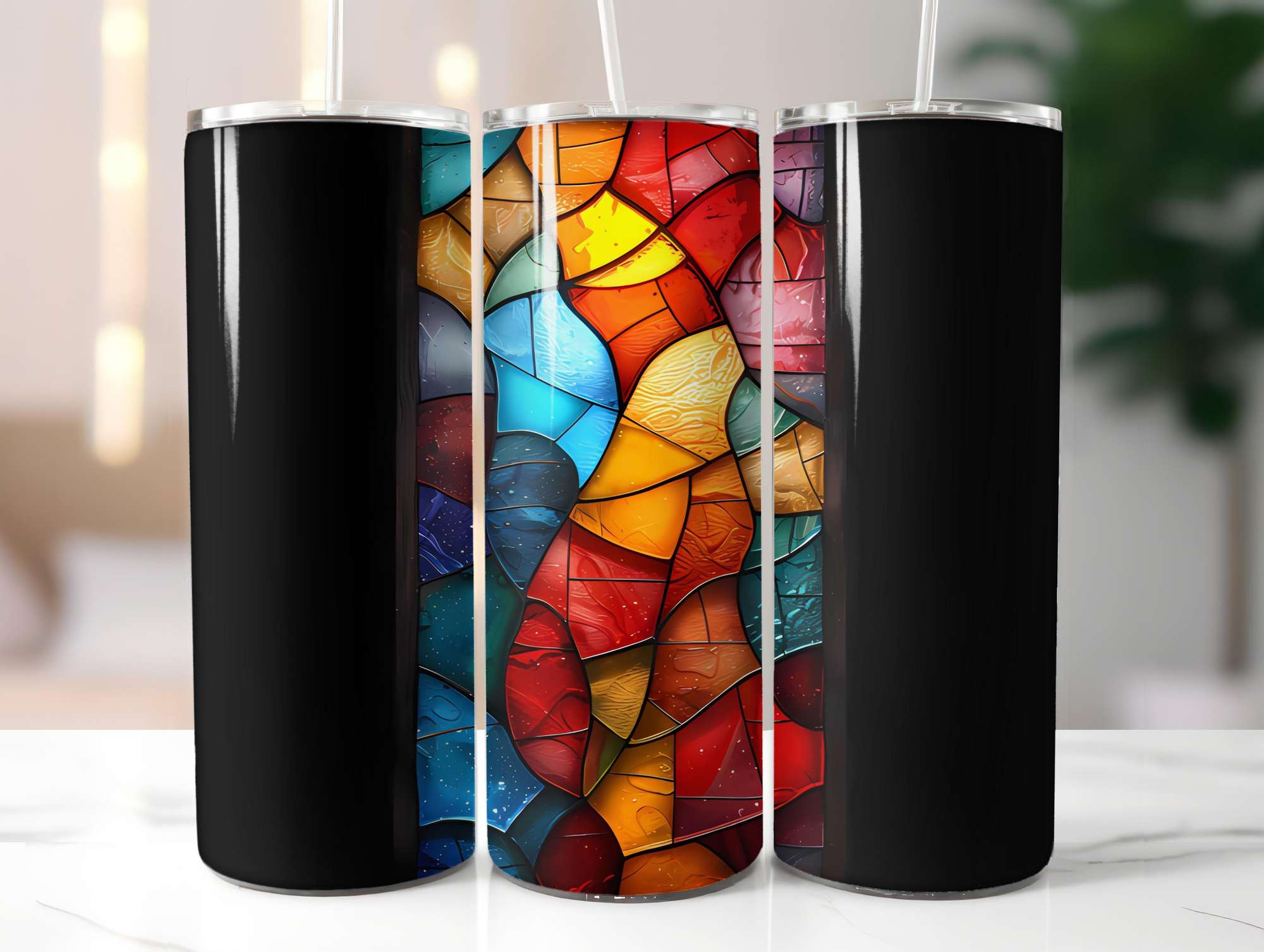 Stained Glass Summer 4 Tumbler Wrap - CraftNest - Digital Crafting and Art