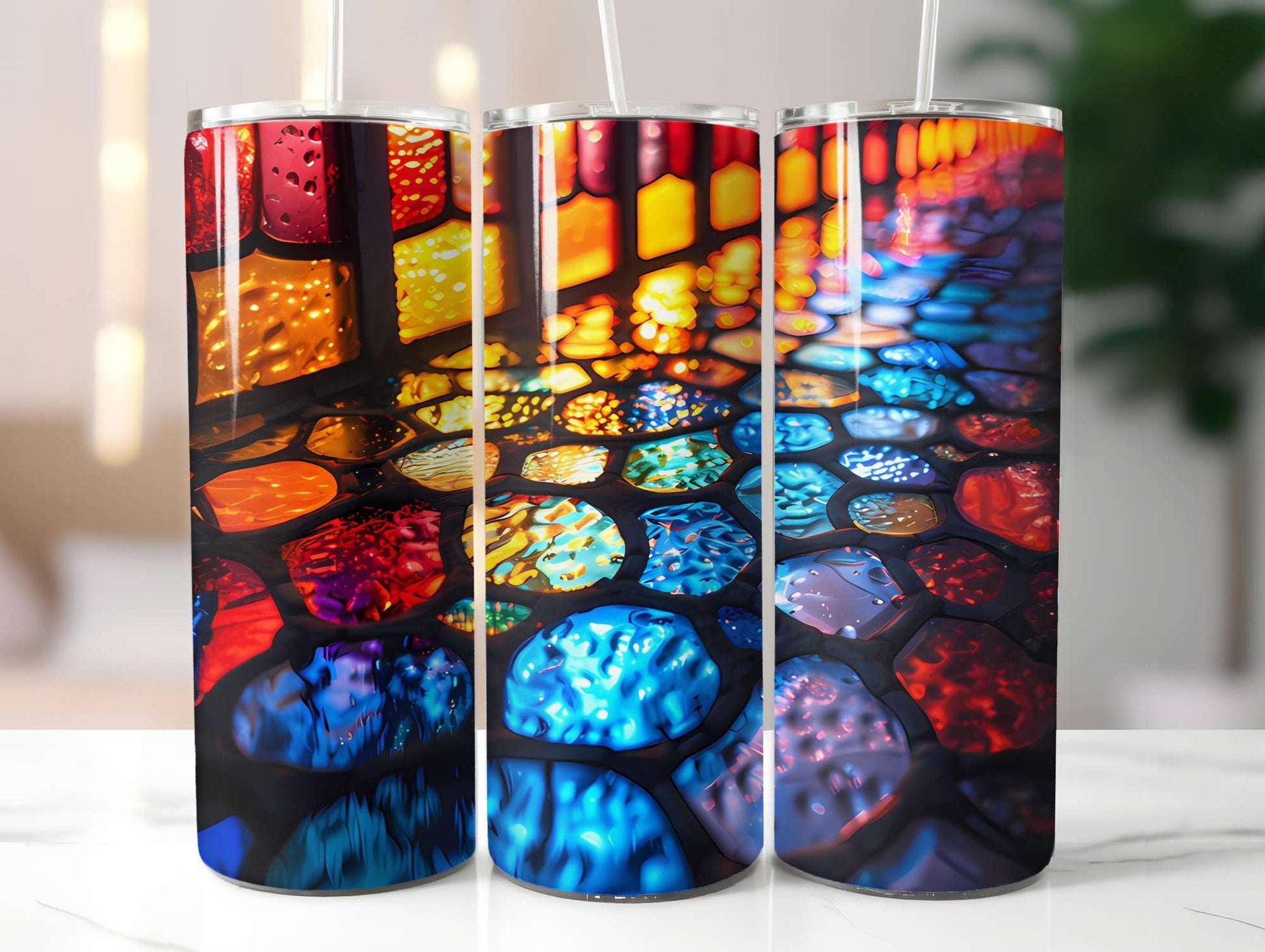 Stained Glass Summer 4 Tumbler Wrap - CraftNest - Digital Crafting and Art