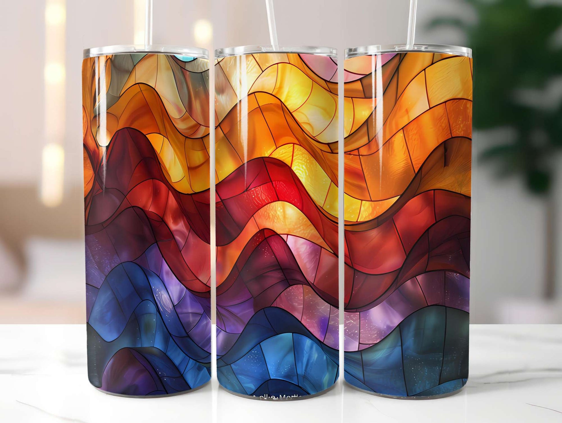 Stained Glass Summer 1 Tumbler Wrap - CraftNest - Digital Crafting and Art