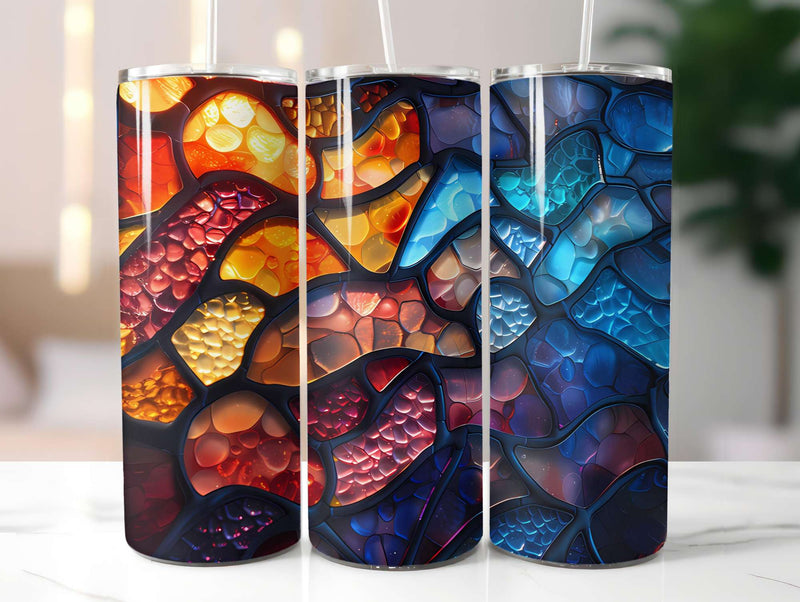 Stained Glass Summer 4 Tumbler Wrap - CraftNest - Digital Crafting and Art