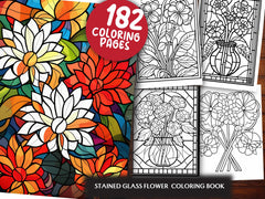 180 Stained Glass Flower Coloring Book - CraftNest - Digital Crafting and Art