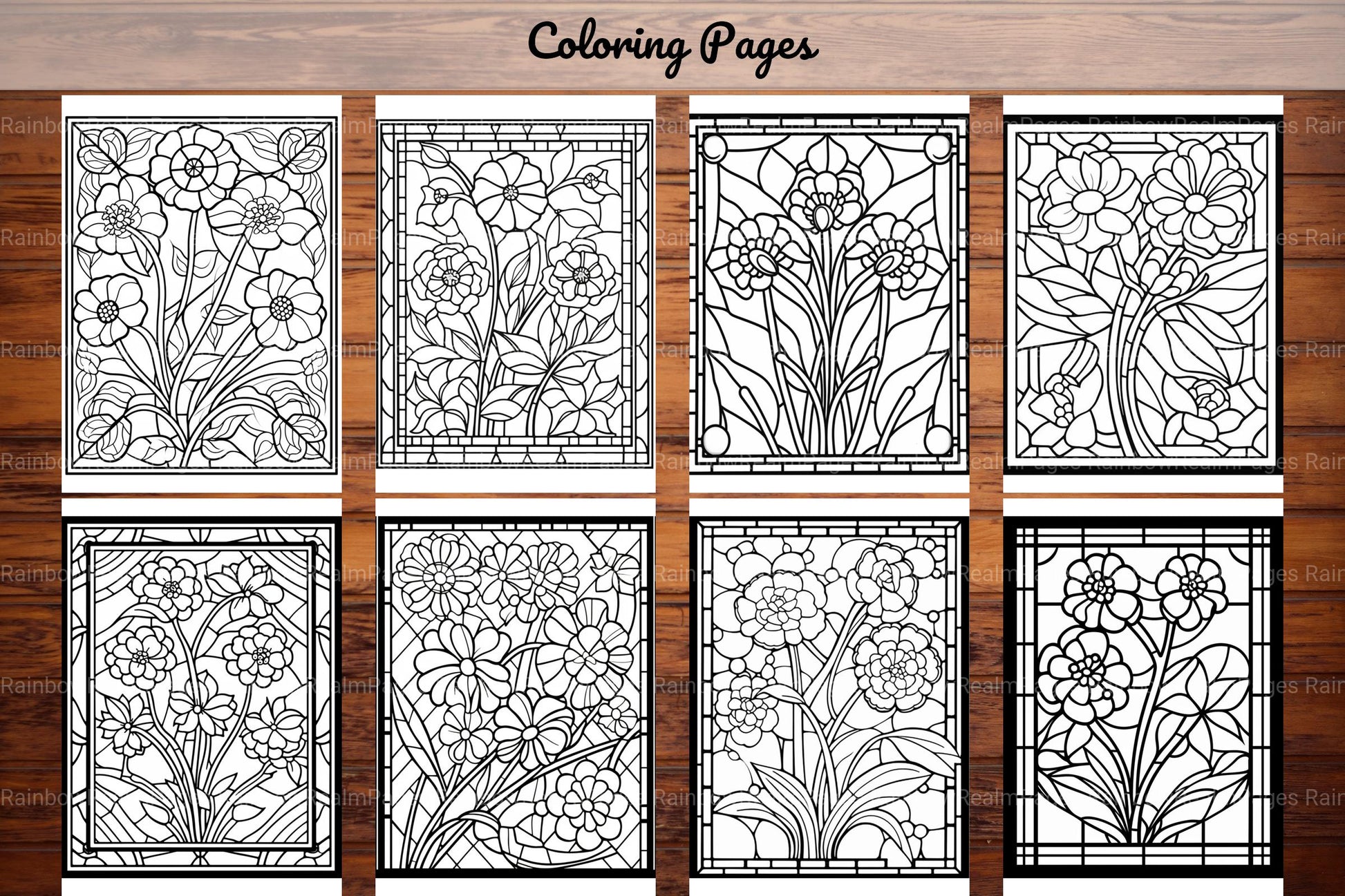 180 Stained Glass Flower Coloring Book - CraftNest - Digital Crafting and Art