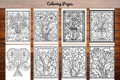 180 Stained Glass Flower Coloring Book - CraftNest - Digital Crafting and Art