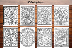180 Stained Glass Flower Coloring Book - CraftNest - Digital Crafting and Art