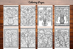 180 Stained Glass Flower Coloring Book - CraftNest - Digital Crafting and Art