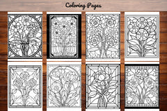 180 Stained Glass Flower Coloring Book - CraftNest - Digital Crafting and Art