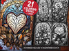 Stained Glass Valentines Day Coloring Books