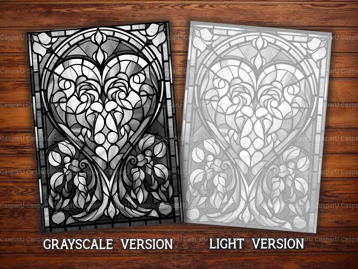 Stained Glass Valentines Day Coloring Books - CraftNest