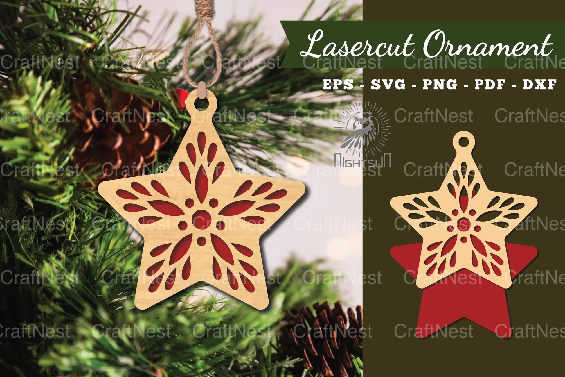 Star Laser Cut Ornament SVG Bundle - CraftNest - Digital Crafting and Art