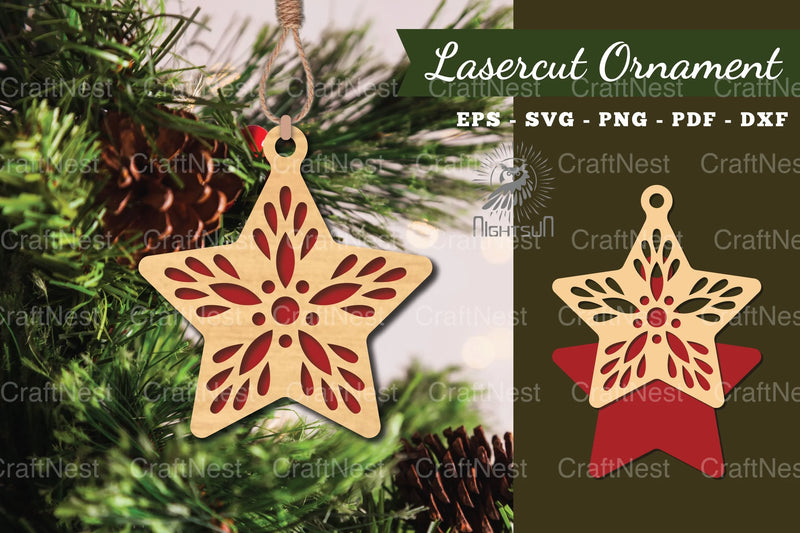 Star Laser Cut Ornament SVG Bundle - CraftNest - Digital Crafting and Art
