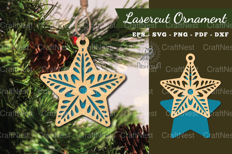 Star Laser Cut Ornament SVG Bundle - CraftNest - Digital Crafting and Art