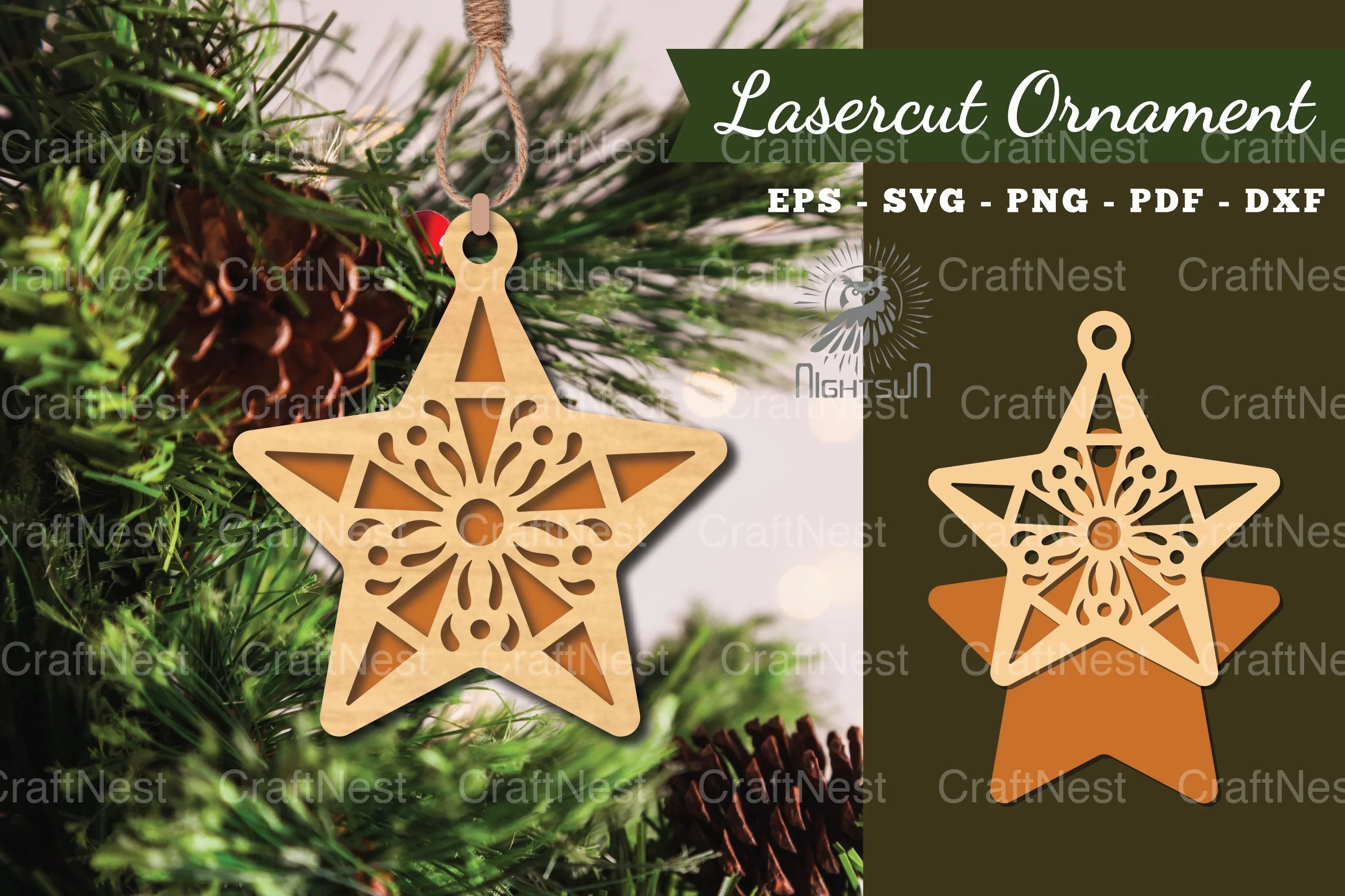 Star Laser Cut Ornament SVG Bundle - CraftNest - Digital Crafting and Art
