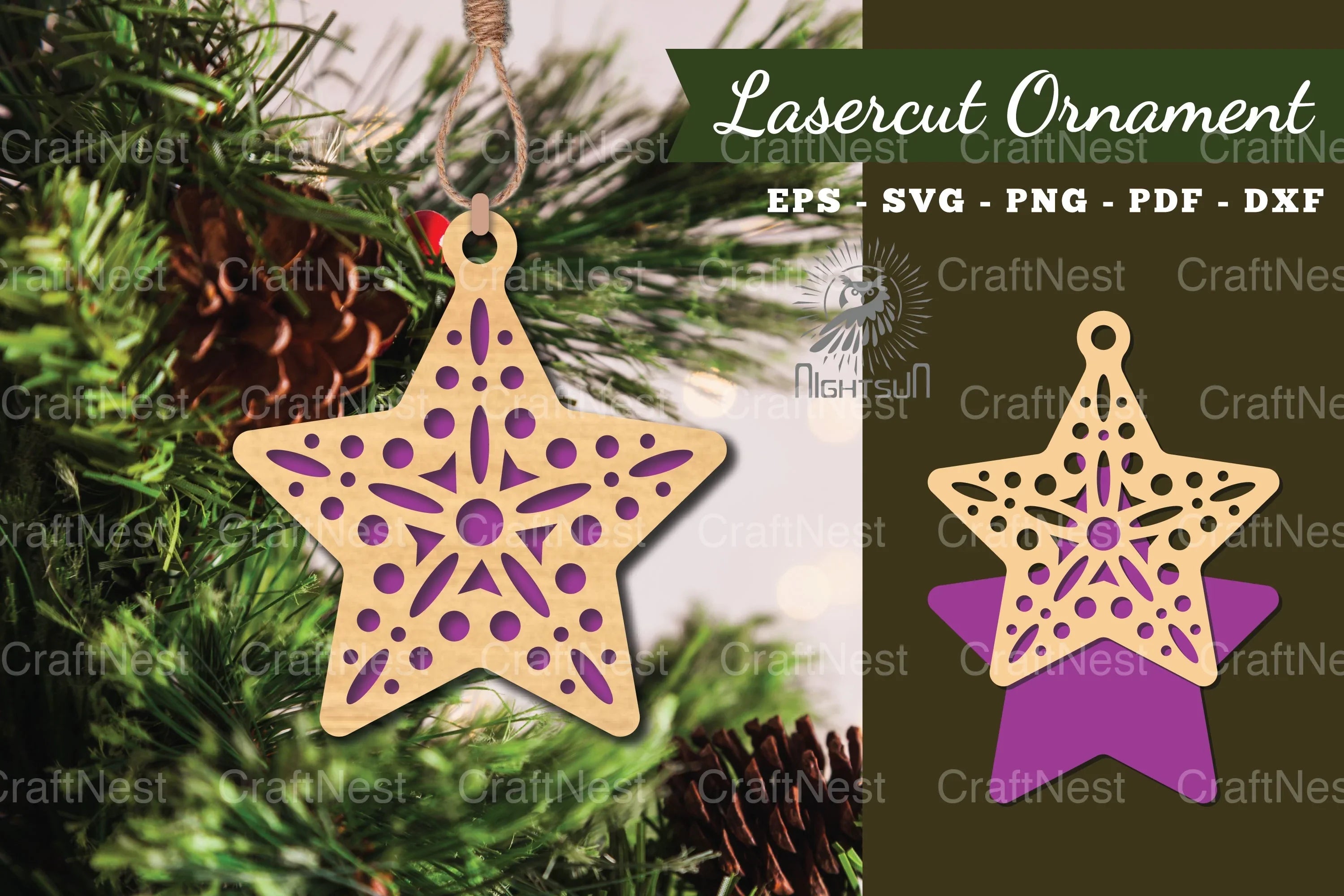 Star Laser Cut Ornament SVG Bundle - CraftNest - Digital Crafting and Art