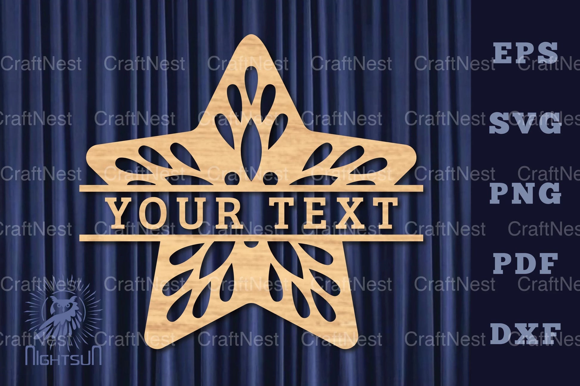 Star Lasercut Split Monogram SVG Bundle - CraftNest - Digital Crafting and Art