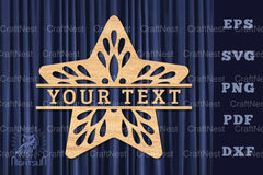 Star Lasercut Split Monogram SVG Bundle - CraftNest - Digital Crafting and Art