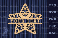 Star Lasercut Split Monogram SVG Bundle - CraftNest - Digital Crafting and Art