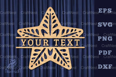 Star Lasercut Split Monogram SVG Bundle - CraftNest - Digital Crafting and Art