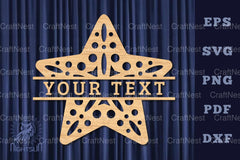 Star Lasercut Split Monogram SVG Bundle - CraftNest - Digital Crafting and Art