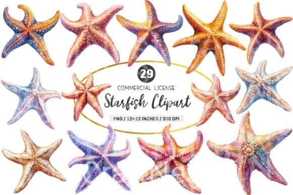 Starfish Clipart Bundle 1 - CraftNest - Digital Crafting and Art
