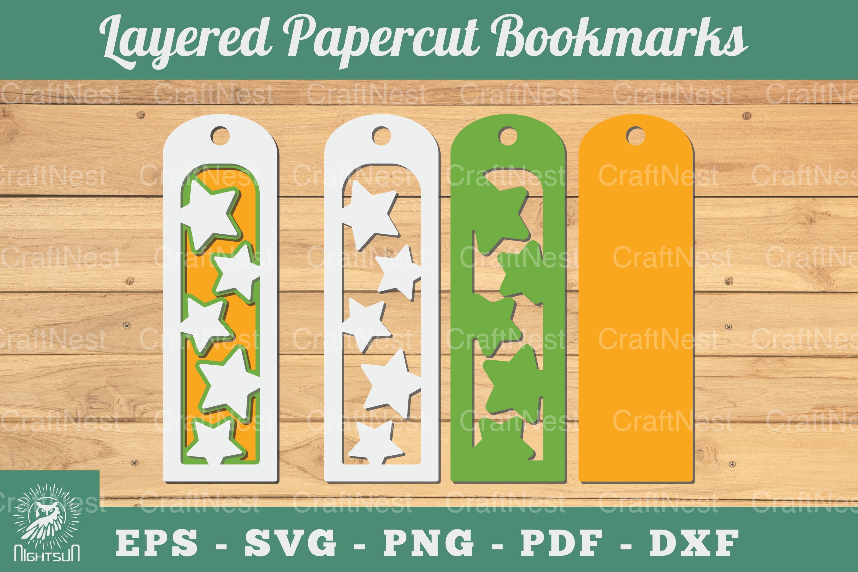 3D Papercut Star Bookmarks Clipart Bundle - CraftNest - Digital Crafting and Art