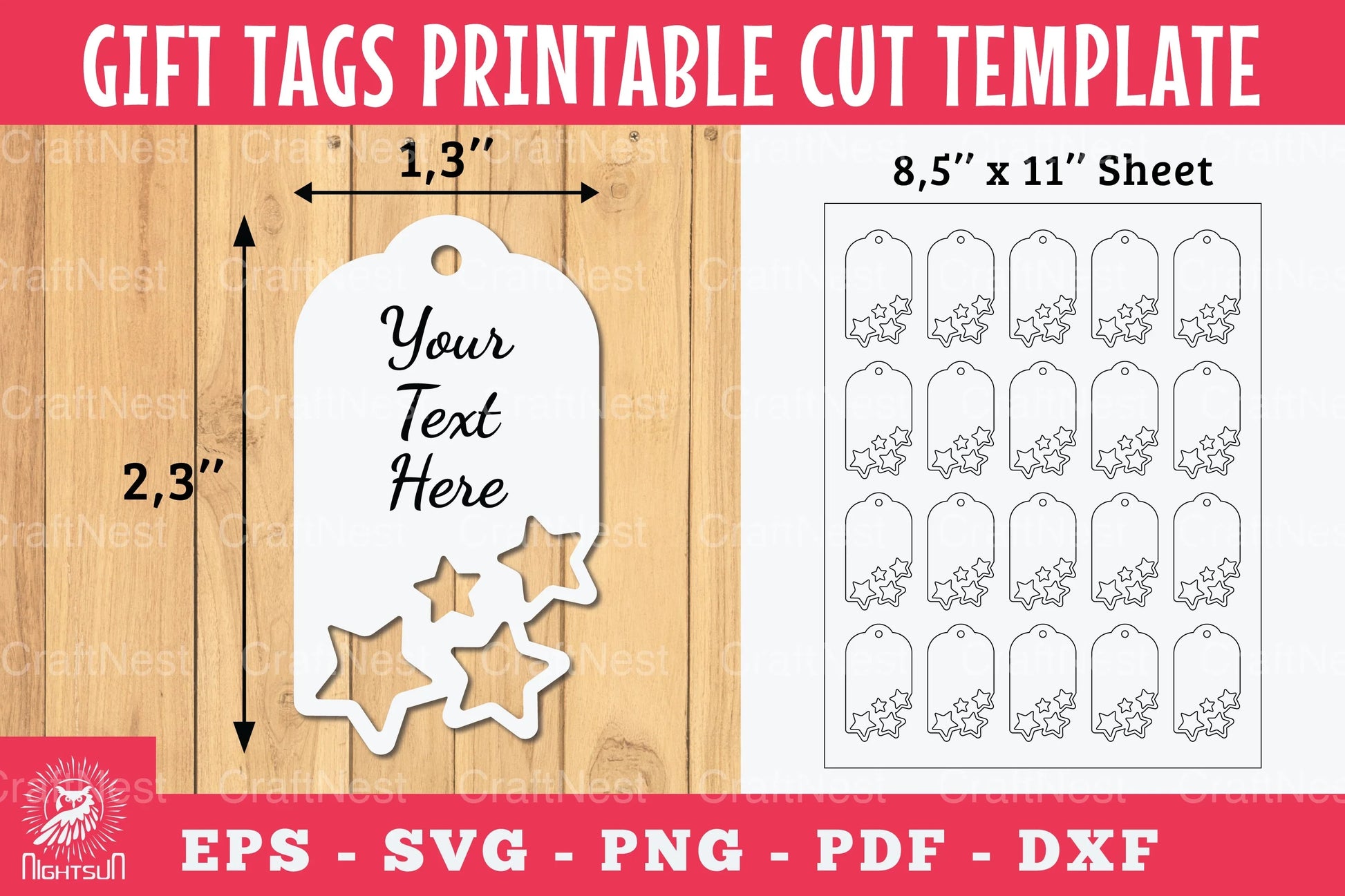 Stars Gift Tags Printable Template - Clipart Bundle - CraftNest - Digital Crafting and Art