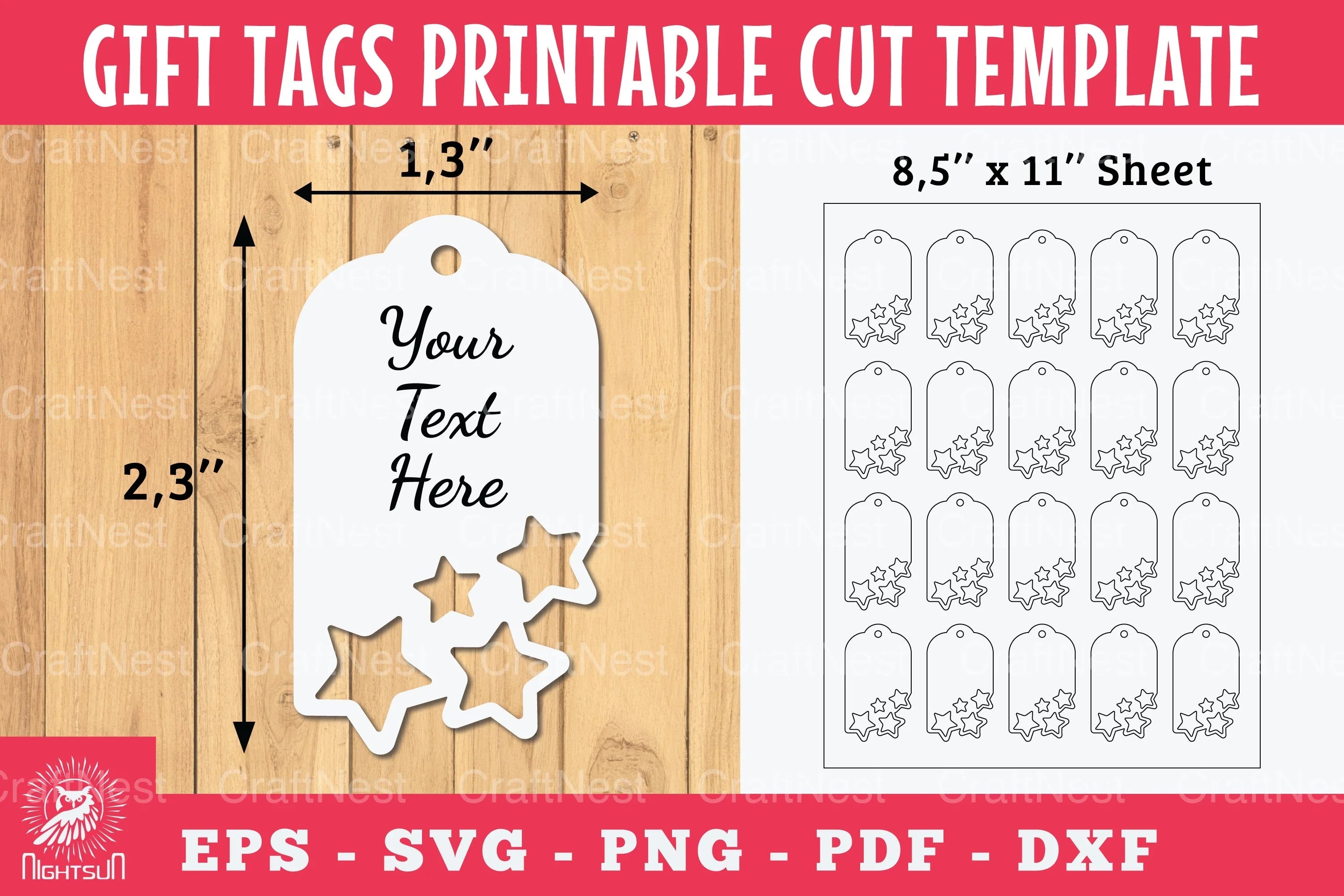 Stars Gift Tags Printable Template - Clipart Bundle - CraftNest - Digital Crafting and Art
