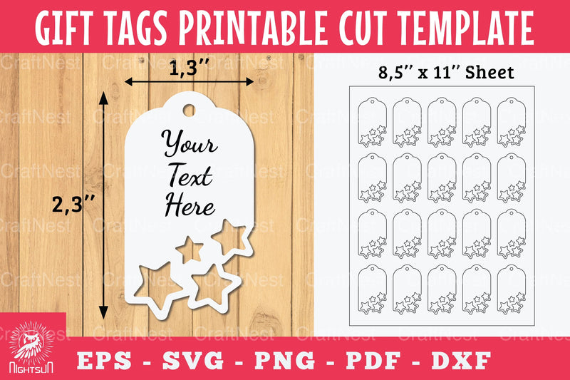 Stars Gift Tags Printable Template - Clipart Bundle - CraftNest - Digital Crafting and Art
