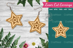 Stars Laser Cut Earrings SVG Bundle - CraftNest - Digital Crafting and Art