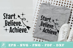 Motivational SVG Bundle: Start, Believe, Achieve - CraftNest - Digital Crafting and Art