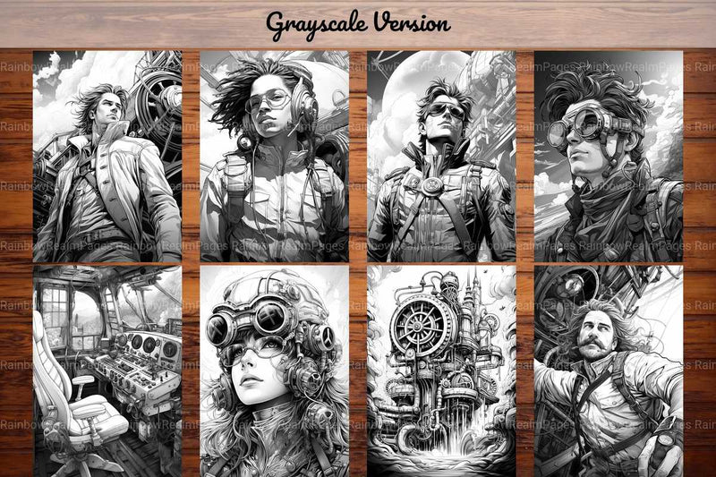 Steampunk Aviator Coloring Books - CraftNest