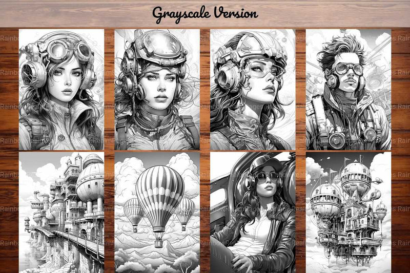 Steampunk Aviator Coloring Books - CraftNest