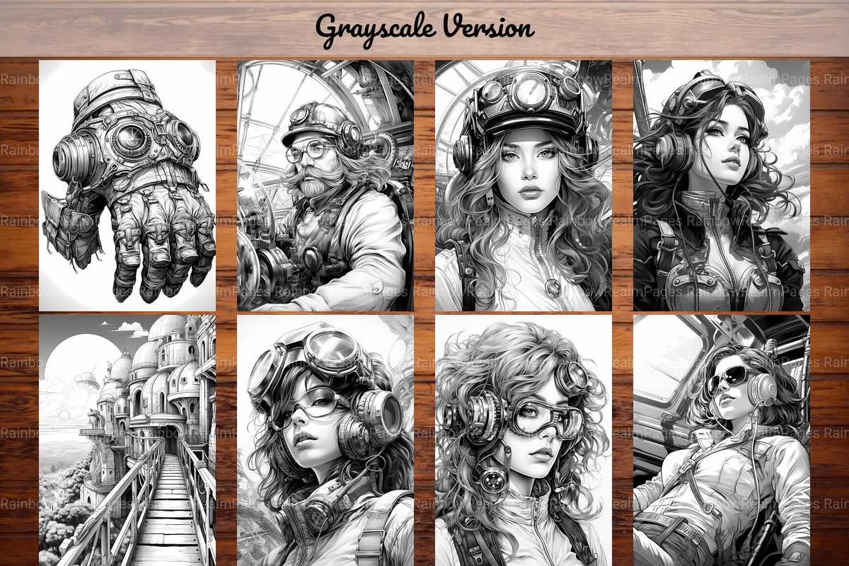 Steampunk Aviator Coloring Books - CraftNest