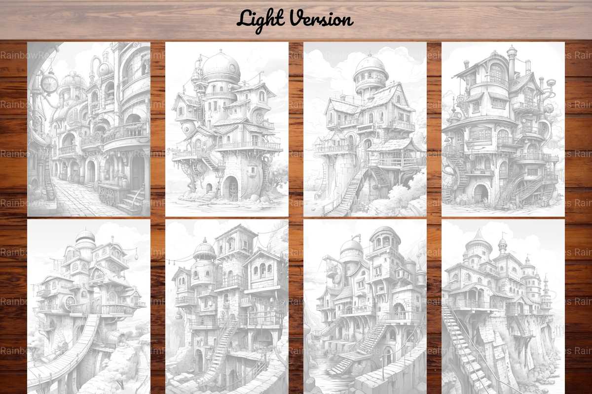 Steampunk Buildings Coloring Books - CraftNest