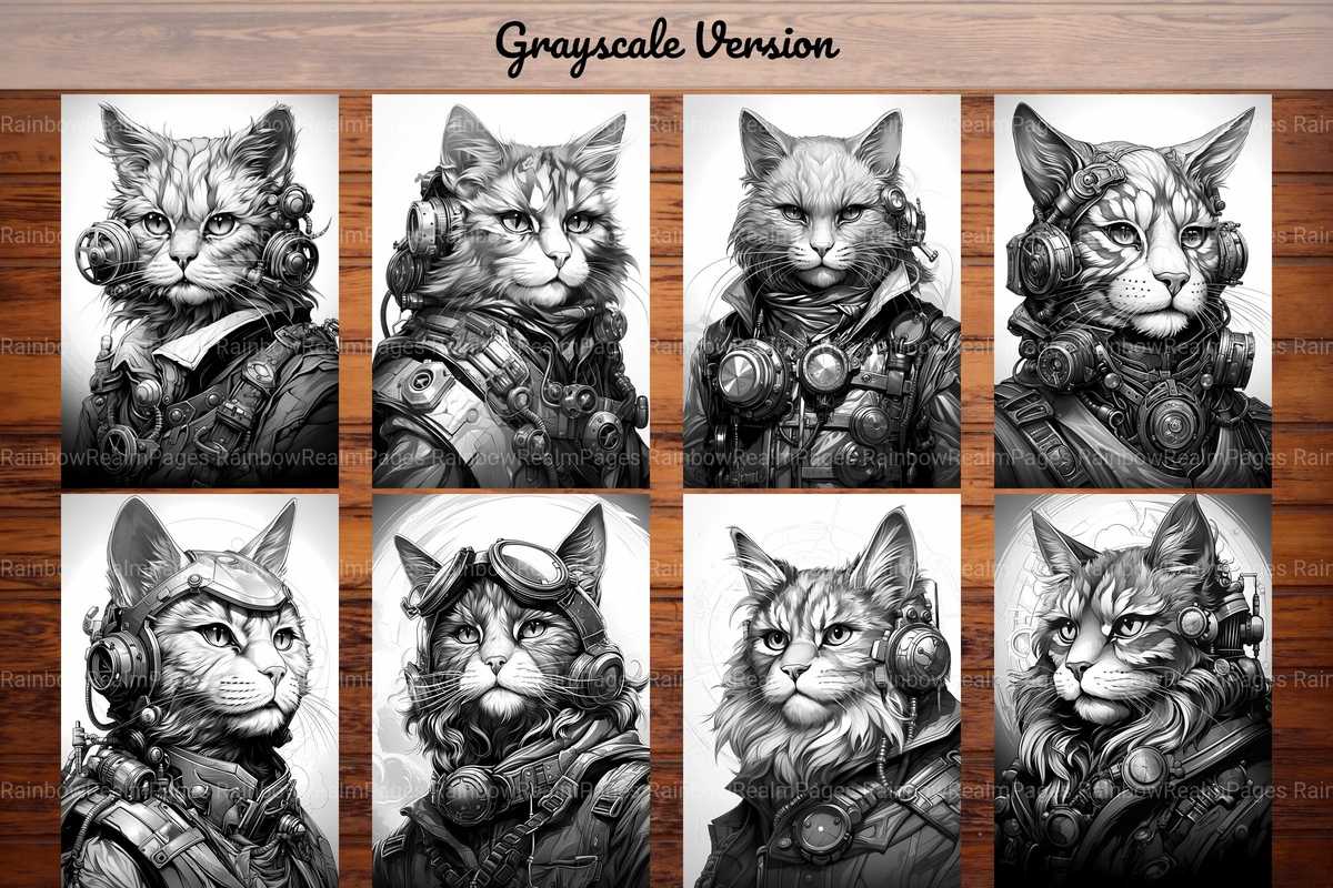 Steampunk Cats Coloring Books - CraftNest