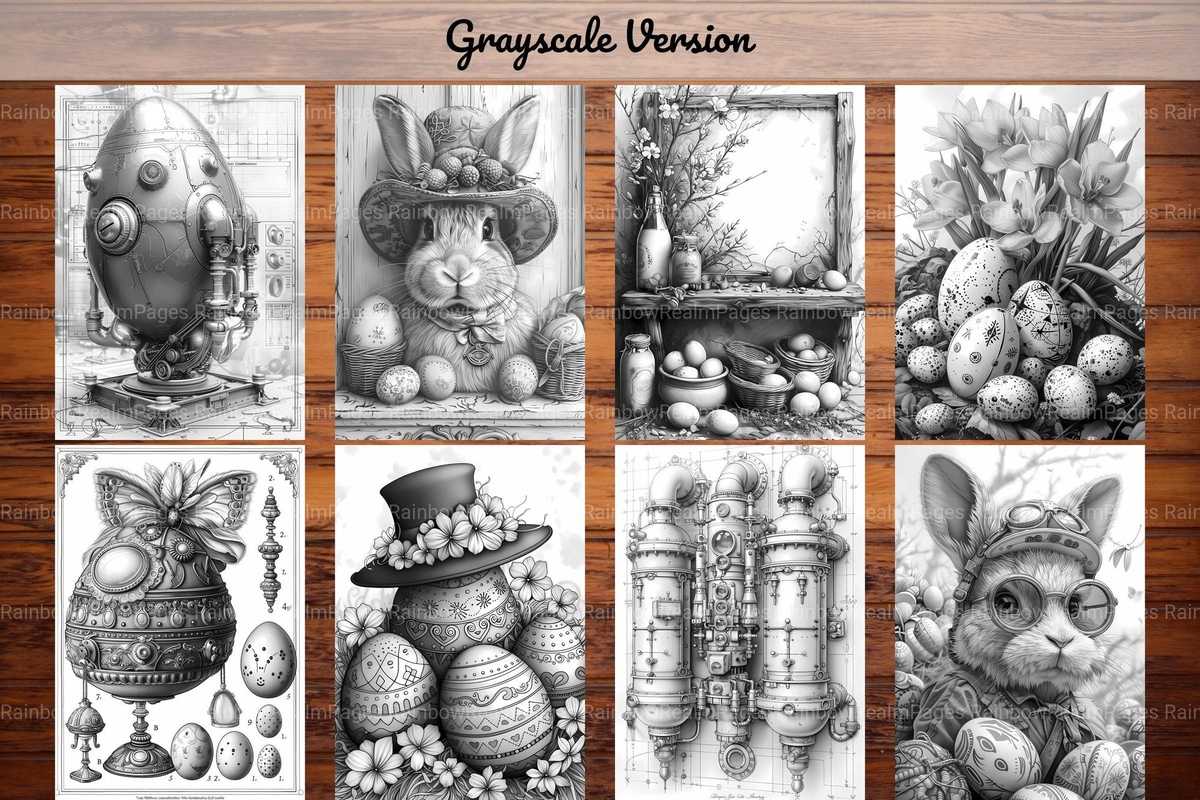 Steampunk Easter Coloring Books - CraftNest