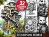 Steampunk Forest Coloring Books