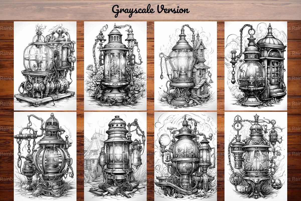 Steampunk Lantern Coloring Books - CraftNest