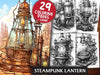 Steampunk Lantern Coloring Books