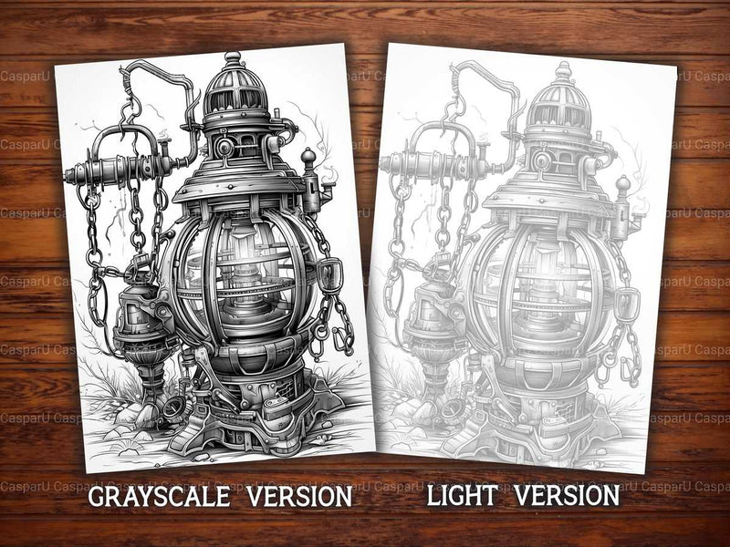 Steampunk Lantern Coloring Books - CraftNest