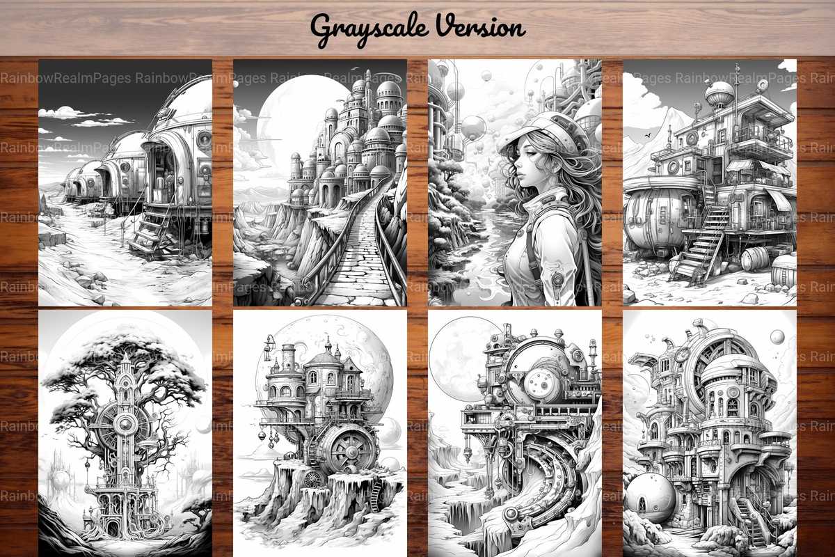 Steampunk Lunar Coloring Books - CraftNest