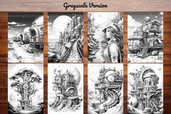 Steampunk Lunar Coloring Books - CraftNest