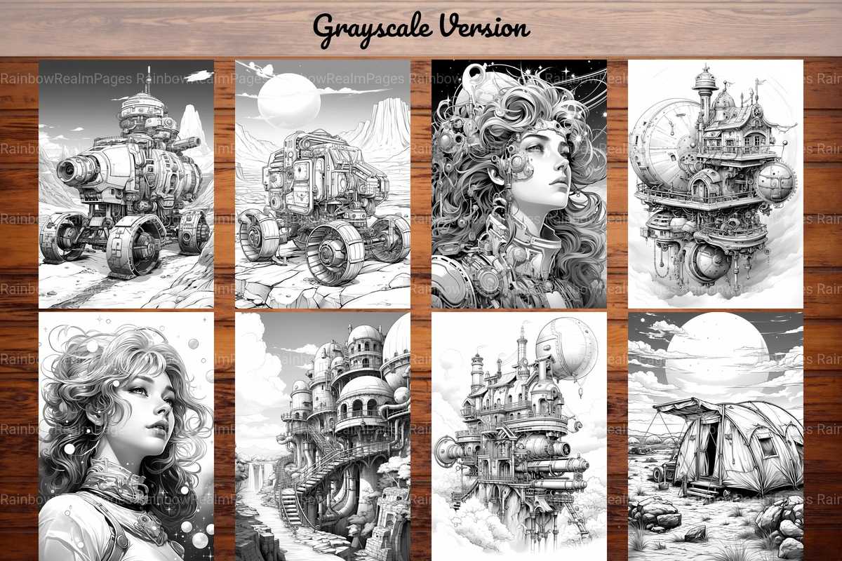 Steampunk Lunar Coloring Books - CraftNest