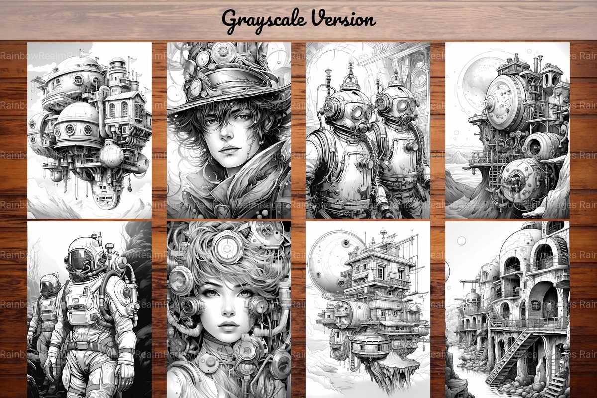 Steampunk Lunar Coloring Books - CraftNest