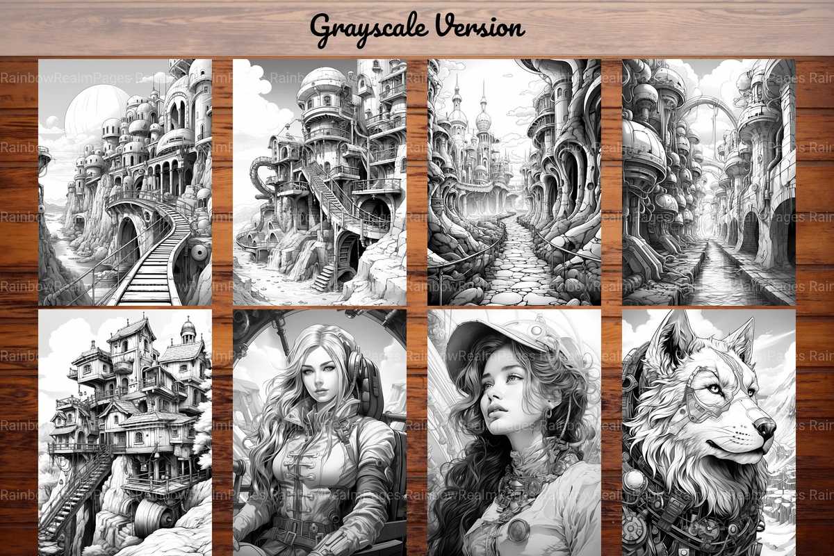 Steampunk Mountain Coloring Books - CraftNest