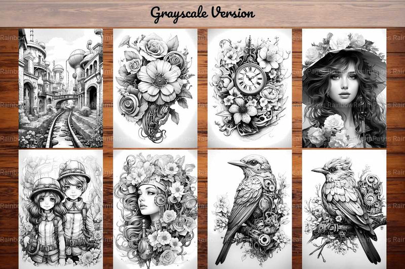 Steampunk Spring Coloring Books - CraftNest