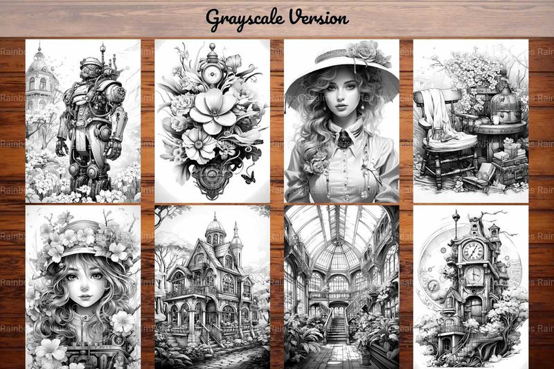 Steampunk Spring Coloring Books - CraftNest