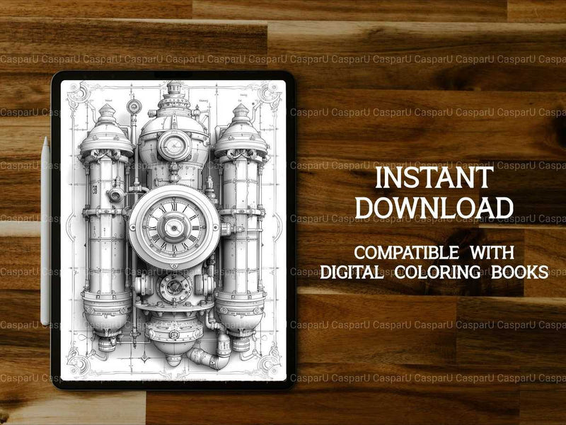 Steampunk Summer Coloring Books - CraftNest - Digital Crafting and Art